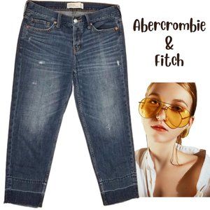 Abercrombie & Fitch Distressed Boyfriend Straight Button Fly Jeans - Women's 4 R